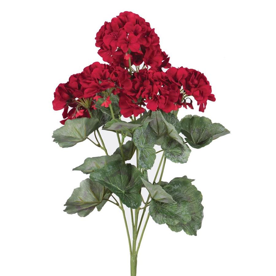 Vickerman Vickerman 19.5-in Artificial Red Geranium Bush. in the ...