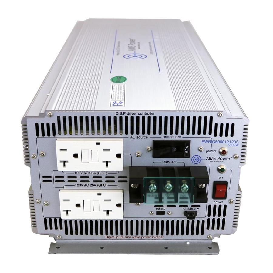 AIMS Power 5,000 Watt Pure Sine Industrial Grade Inverter 12 Volt DC to ...