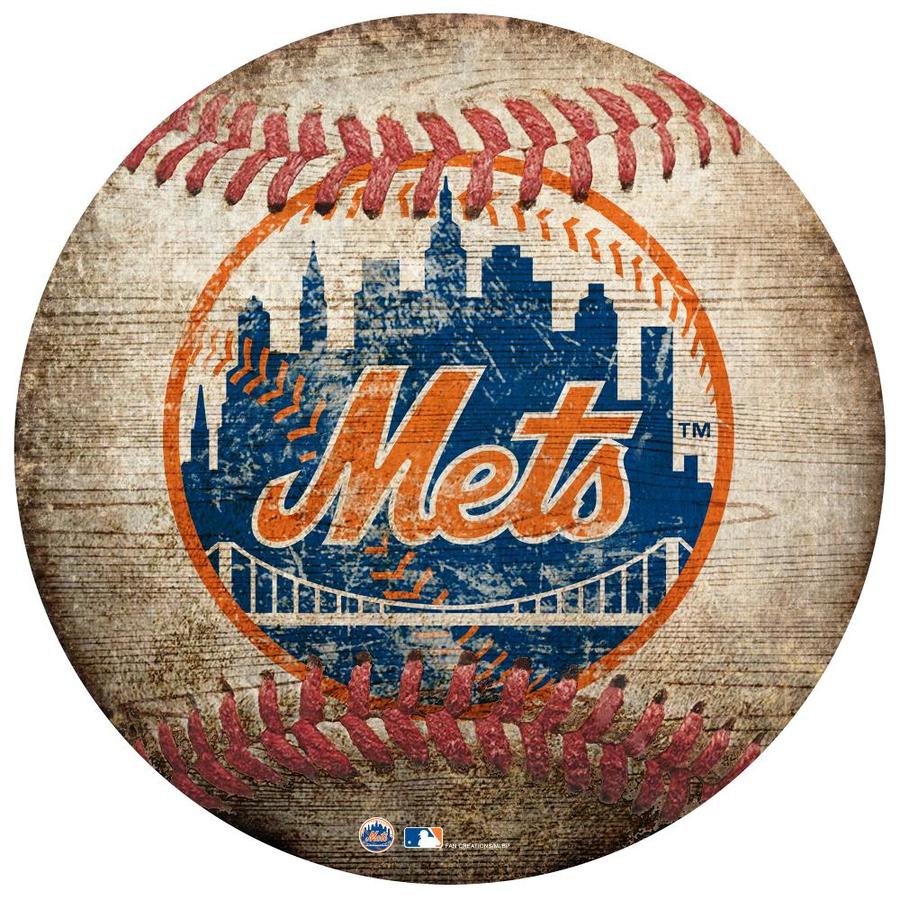Fan Creations New York Mets 12-in Baseball Shaped Sign in the Wall Art ...