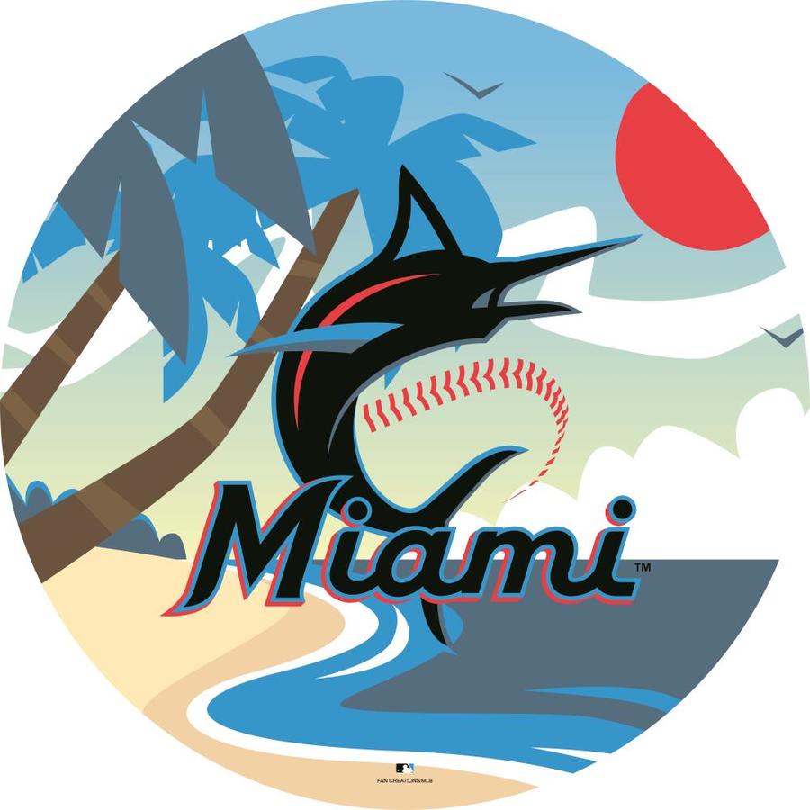 Fan Creations Miami Marlins Landscape 12in Circle in the Wall Art