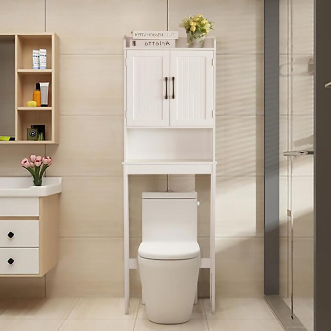 VEIKOUS 21.6 in. W x 67 in. H x 7.4 in. D Bathroom Solid Wooden Over the Toilet Storage