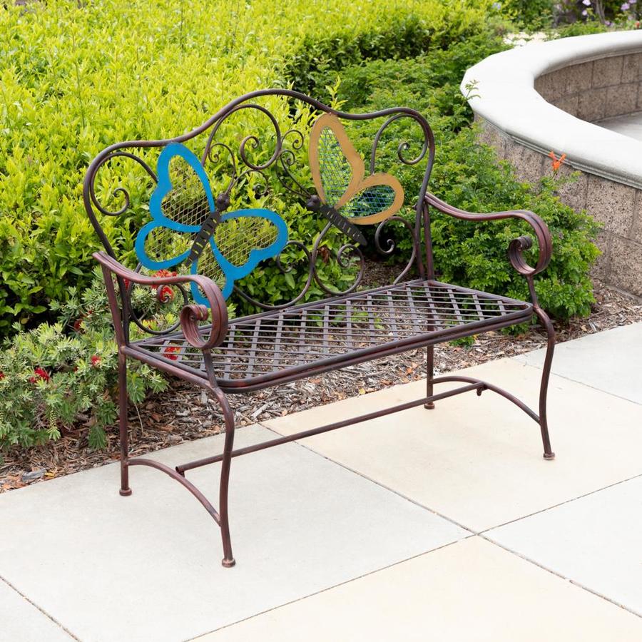 Alpine Corporation 45 in x 23 in Outdoor 2 Person Metal Colored ...