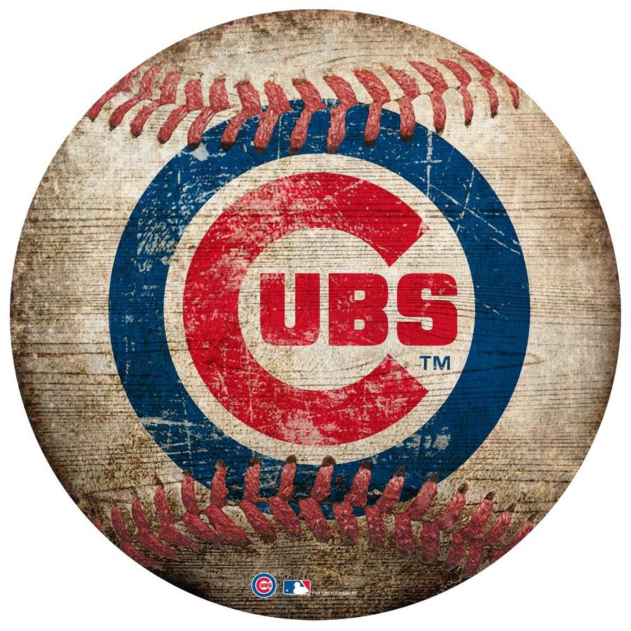 Fan Creations Chicago Cubs 12in Baseball Shaped Sign in the Wall Art