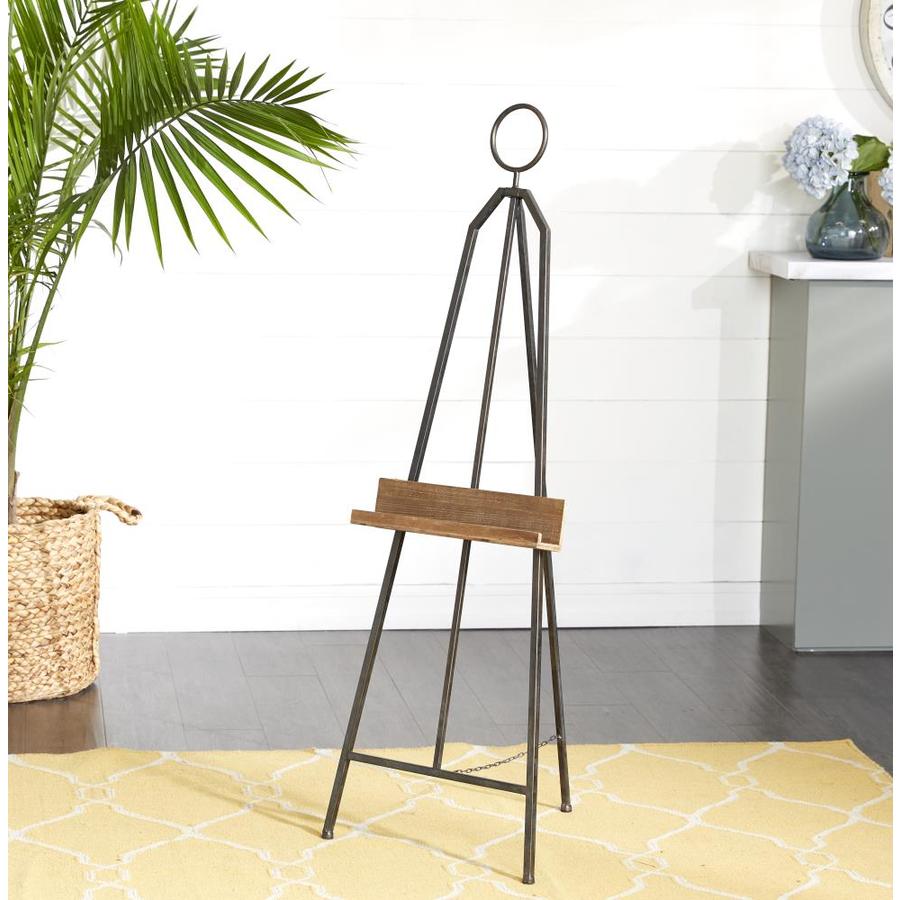 Grayson Lane Industrial Metal and Wood Floor Easel and Canvas Stand 18 ...