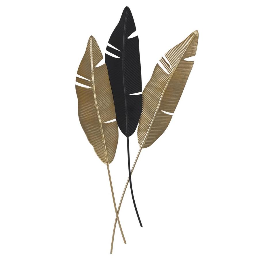 Grayson Lane Large Coastal Style Black And Gold Metal Palm Leaf Wall Decor 24 In X 53 In In The Wall Art Department At Lowes Com