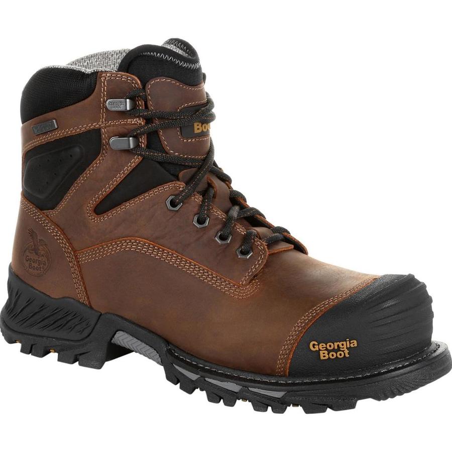 Georgia Boot Size: 14 Wide Mens Black and Brown Waterproof Work Boots ...