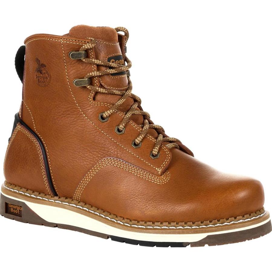 Wide Mens Brown Steel Toe Work Boots 