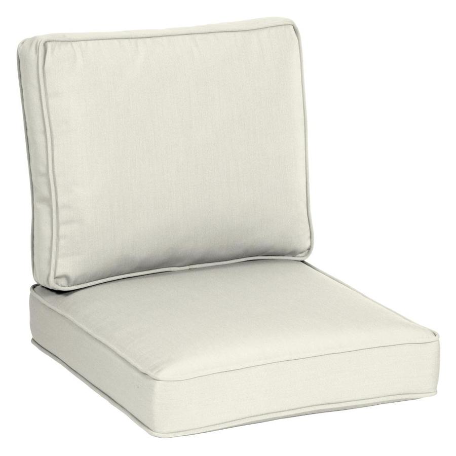 Arden Selections Oasis Plush Back 2-Pack Cream Deep Seat Patio Chair Cushion in the Patio 