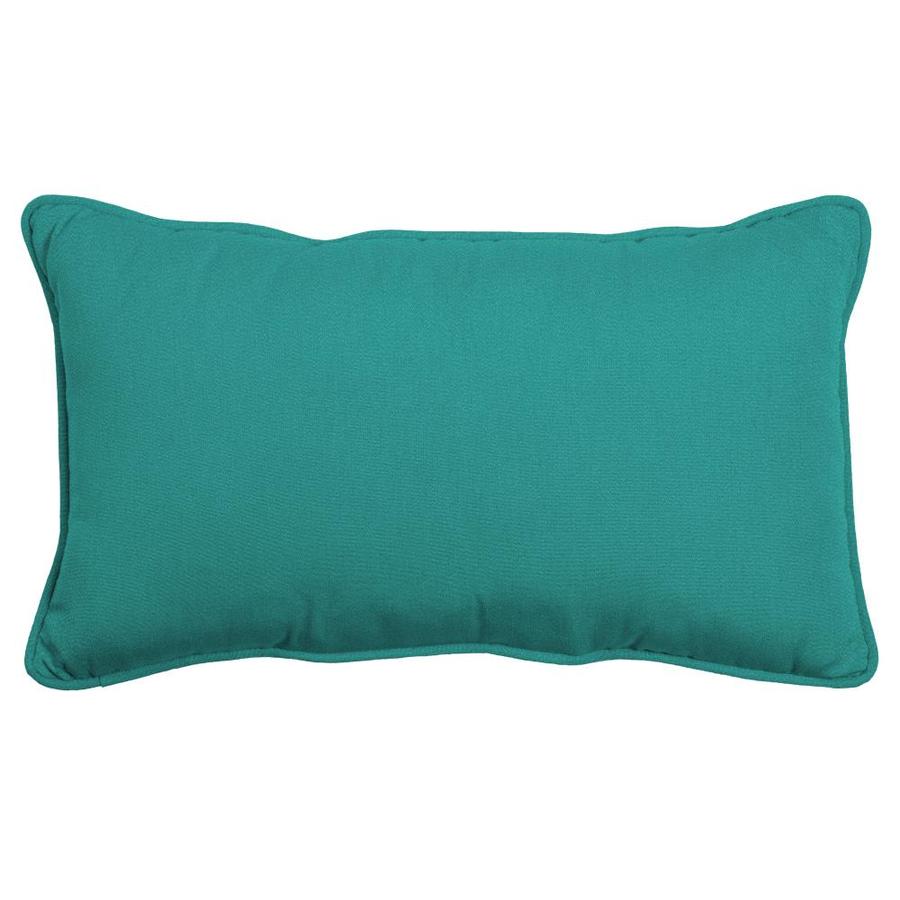 Arden Selections Oasis Solid Surf Teal Rectangular Lumbar Pillow in the Outdoor Decorative