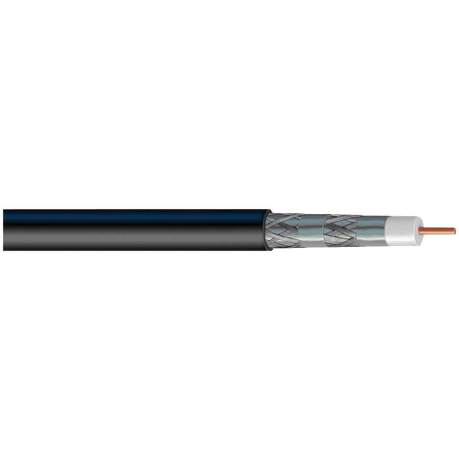 Vextra QuadShield RG6 Solid Copper Coaxial Cable, 1,000ft (Black) in