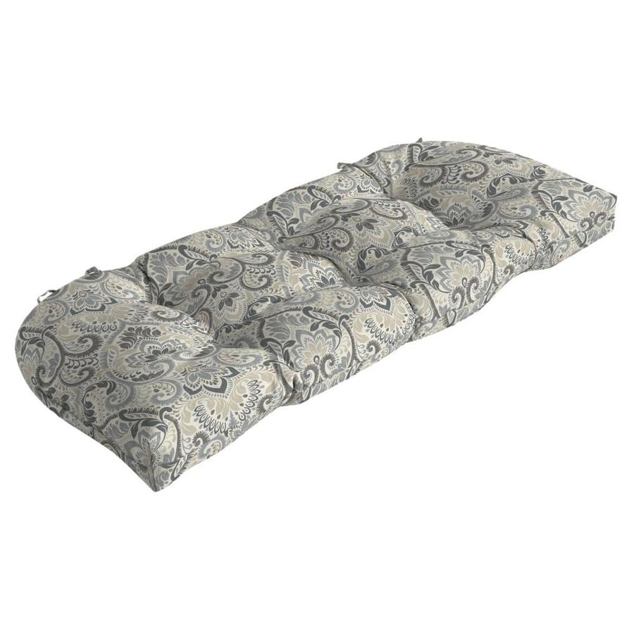 Arden Selections Neutral Aurora Damask Patio Bench Cushion in the Patio