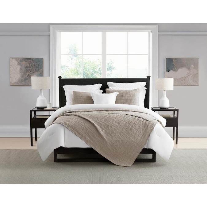 Swift Home Enzyme Washed Crinkle Mushroom Solid Full Queen Bedspread Microfiber In The Comforters Bedspreads Department At Lowes Com