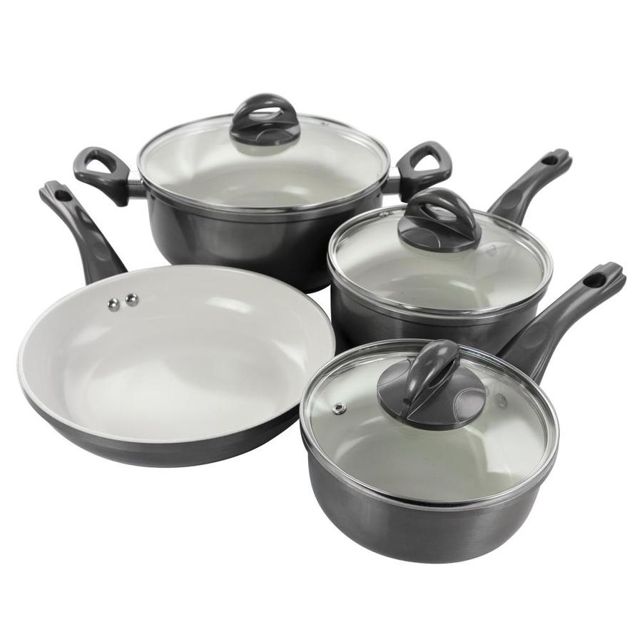 Gibson Home Gibson Home Hestonville 7 Piece Aluminum Nonstick Cookware Set In Grey With Bakelite Handles In The Cooking Pots Department At Lowes Com