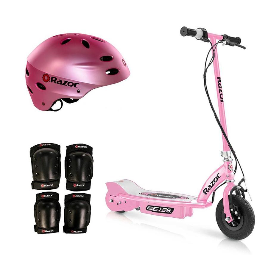 Razor Razor Motorized Rechargeable Pink Electric Scooter w/Pink Helmet ...