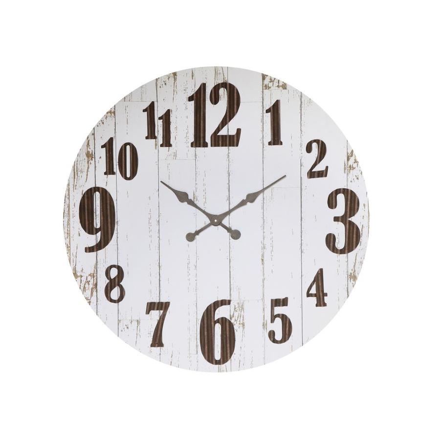Creative CoOp Black and White Wood and Metal Wall Clock in the Clocks