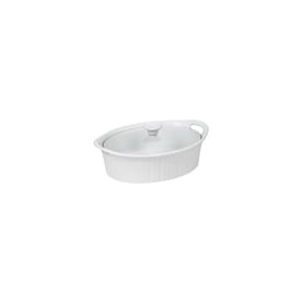 Corningware 1105935 French White III Oval Casserole with Glass Cover 2.5-Quart, Pack Of 2