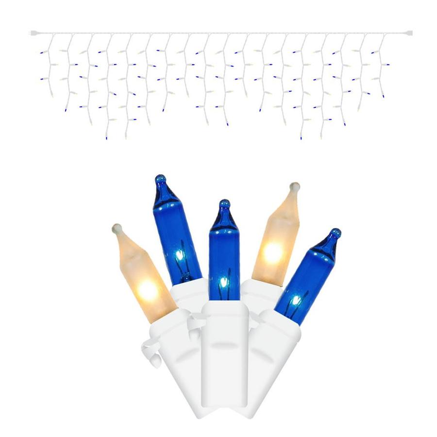 Vickerman Vickerman 100 BlueWhite Mini Light Icicle Light on White
