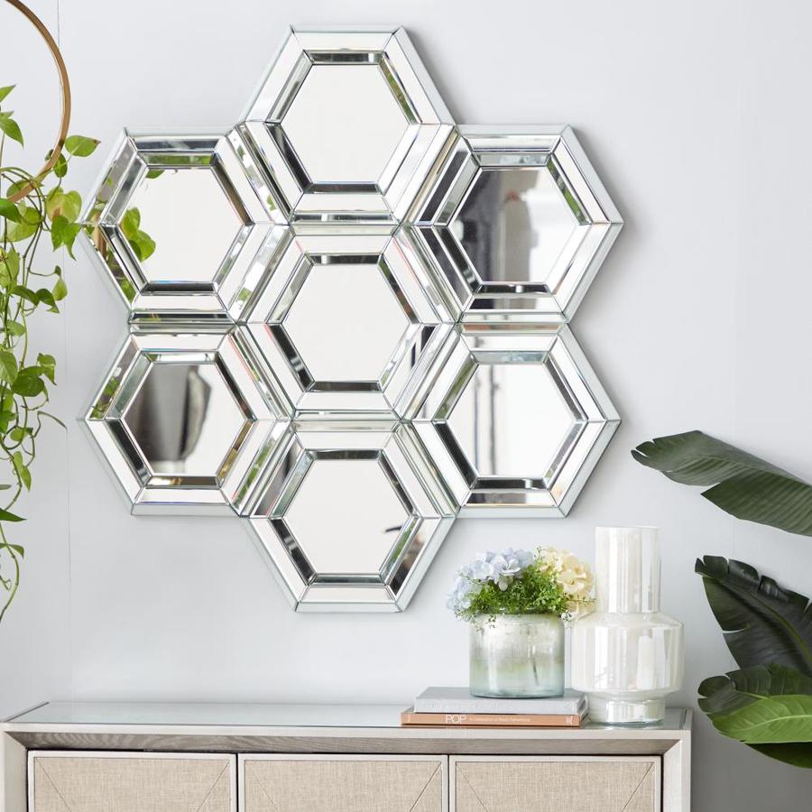 Grayson Lane Large Honeycomb Hexagon Wall Mirror 39.5-in x 41-in in the ...