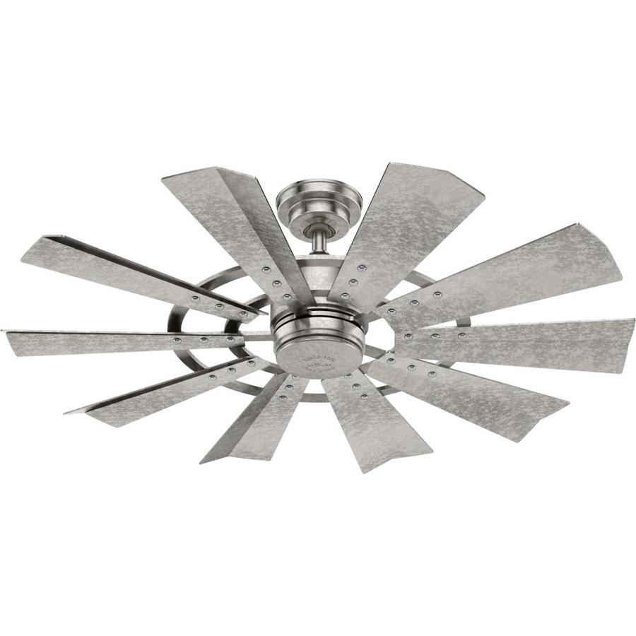 Hunter Crescent Falls 44-in Galvanized Indoor/Outdoor Ceiling Fan Wall
