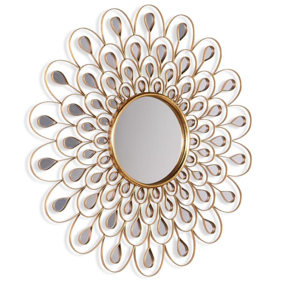 Empire Art Direct Wall Mirror 36-in L x 36-in W Sunburst Gold Framed ...