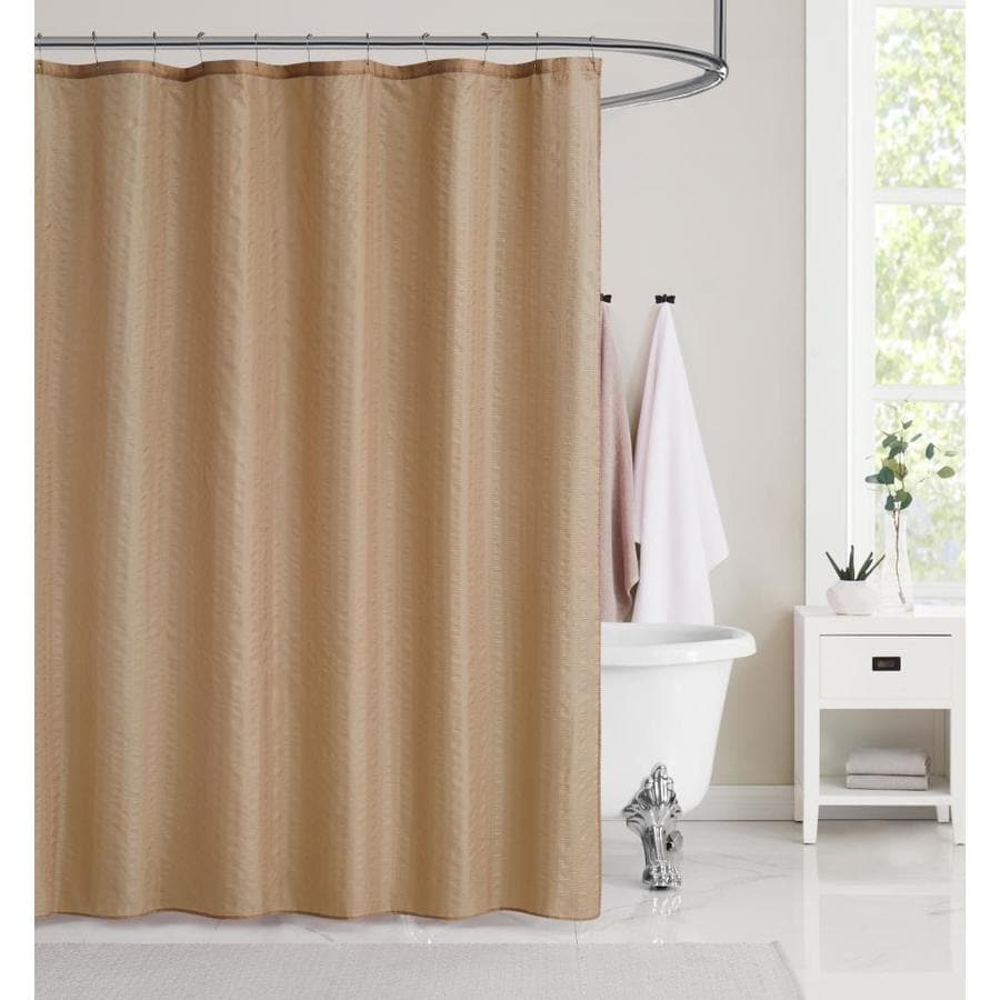 Olivia Gray 72-in Polyester Taupe Solid Shower Curtain in the Shower ...