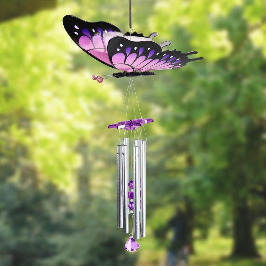 Exhart Purple Fluttering Wings Butterfly Wind Chime in the Wind Chimes ...