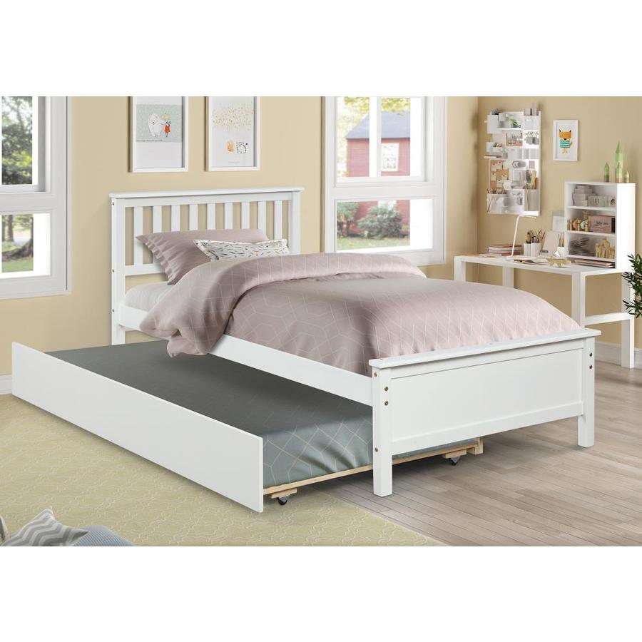 CASAINC Twin trundle bed with storage White Twin Bed Frame with 