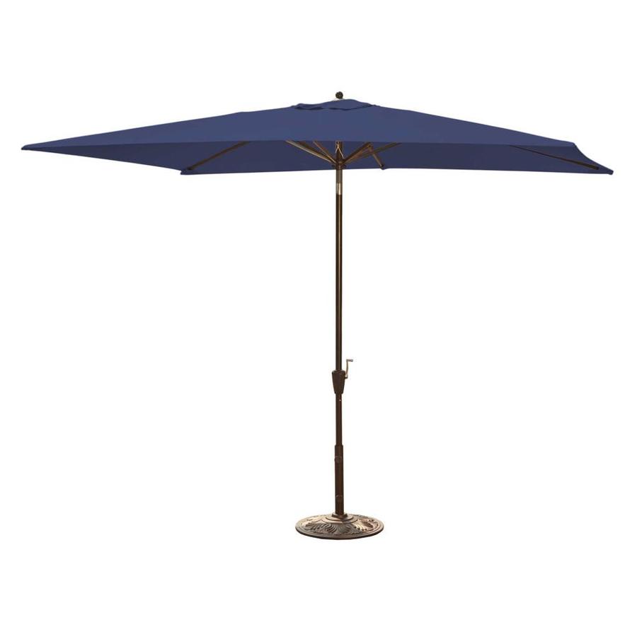 Sun Ray 107 48 Ft Rectangular Navy With Black Aluminum Frame Solar Powered Push Button Tilt Market Patio Umbrella In The Patio Umbrellas Department At Lowes Com