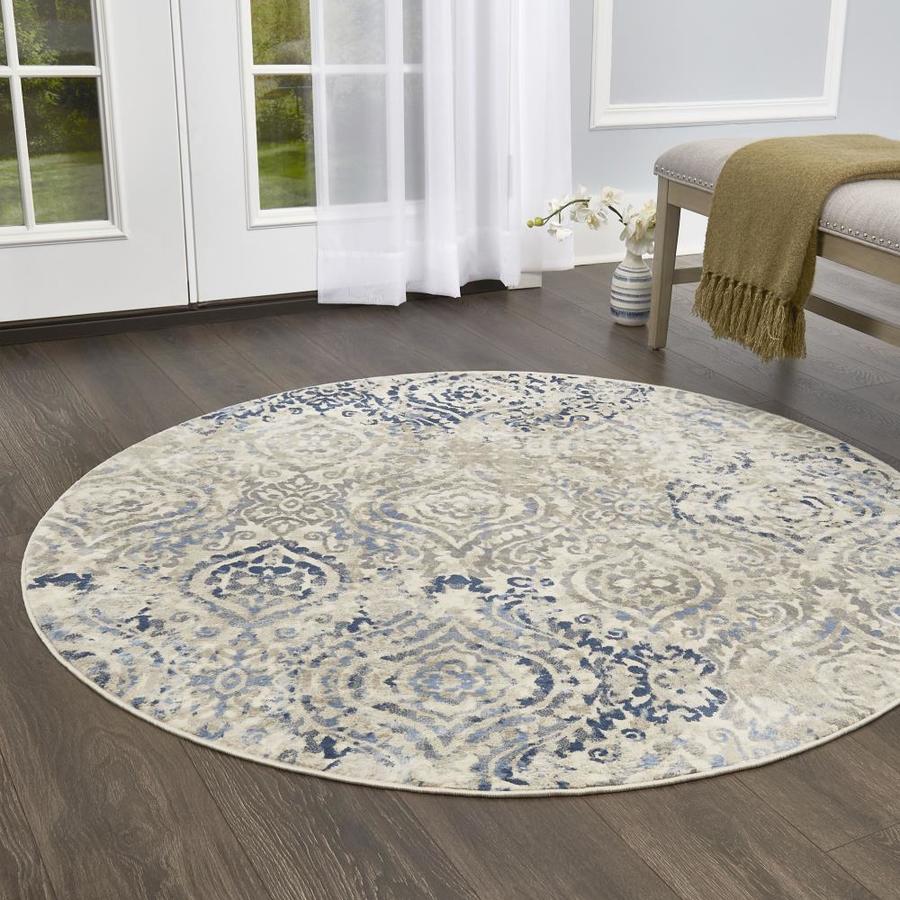 Home Dynamix Melrose Audrey 7 x 7 Light Gray Indoor Area Rug in the ...