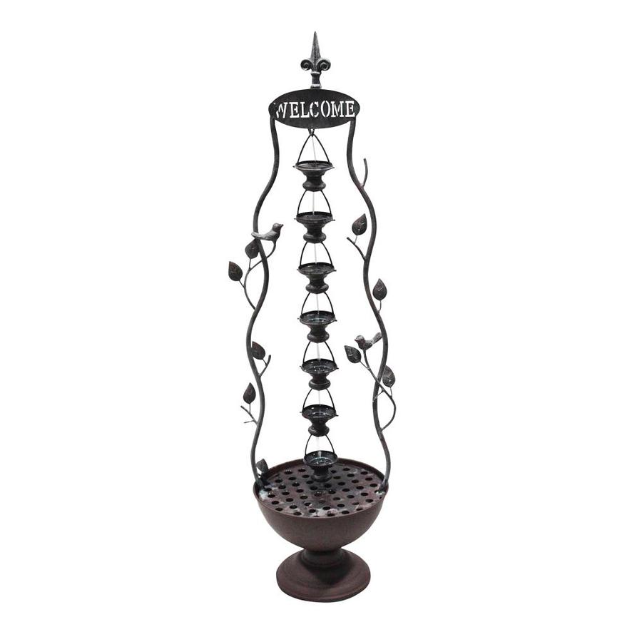 Alpine Corporation 41in H Metal Tiered Fountain Outdoor Fountain in