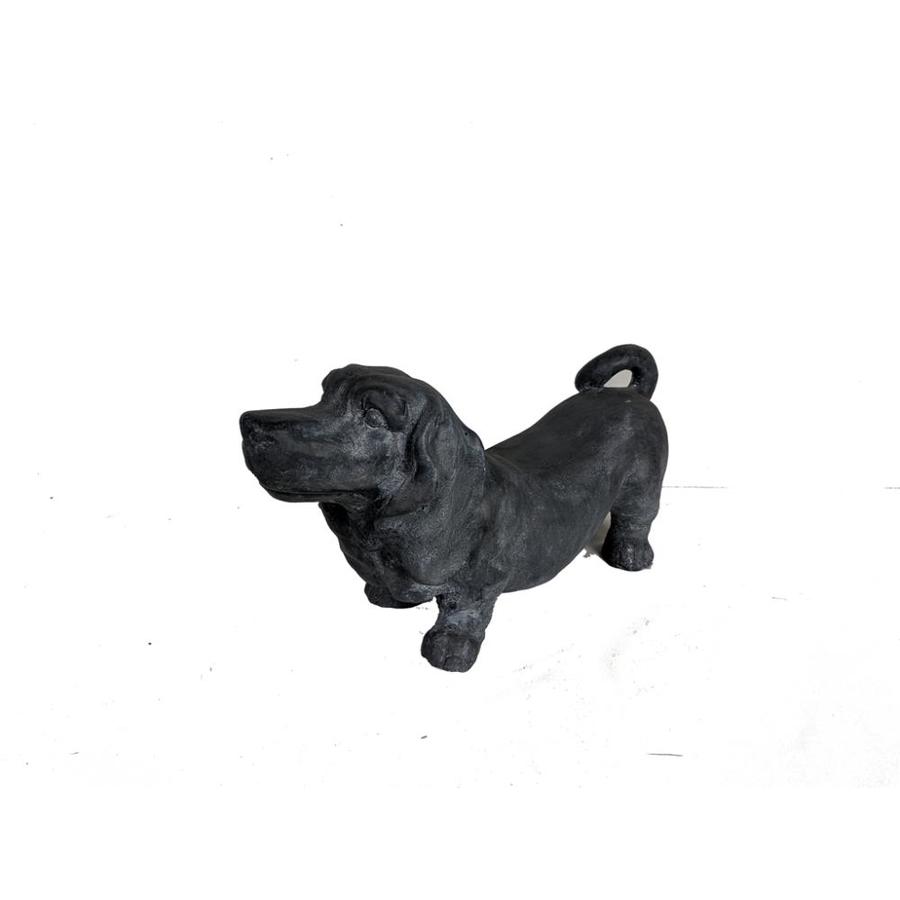 black dog garden statue