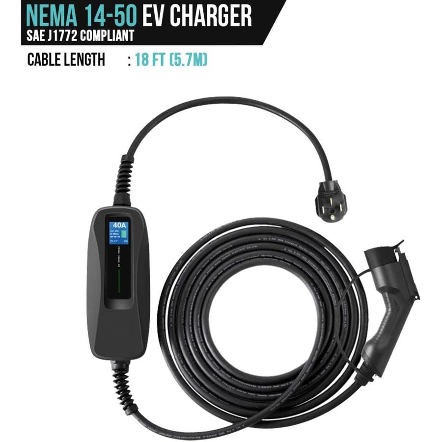 Lectron NEMA 14-50 Plug J1772 Cable EV Charger Level 2 40-Amp ...