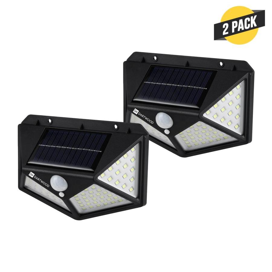 Dartwood Outdoor Solar Wall Lights with Motion Sensor Black Solar Panel ...