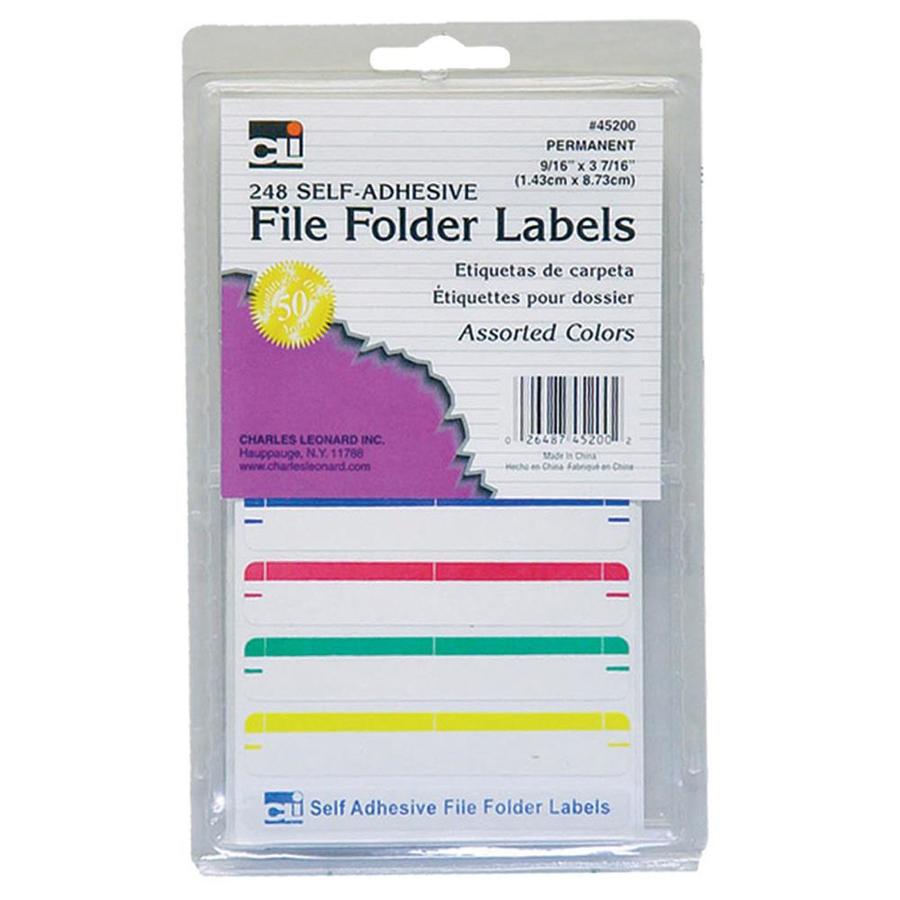 Charles Leonard Inc. File Folder Labels, Assorted, 248 Per Pack, 12 ...