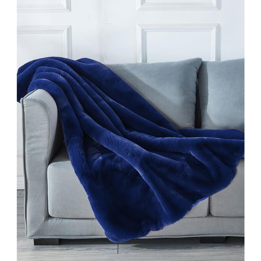 Amazing Rugs Cassilda Navy Blue Polyester Throw in the Blankets & Throws department at
