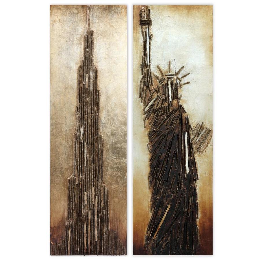 Empire Art Direct Hand Painted Iron Sculpture Art 72 In H X 44 In W Cityscape Metal Hand Painted Wall Sculpture In The Wall Art Department At Lowes Com