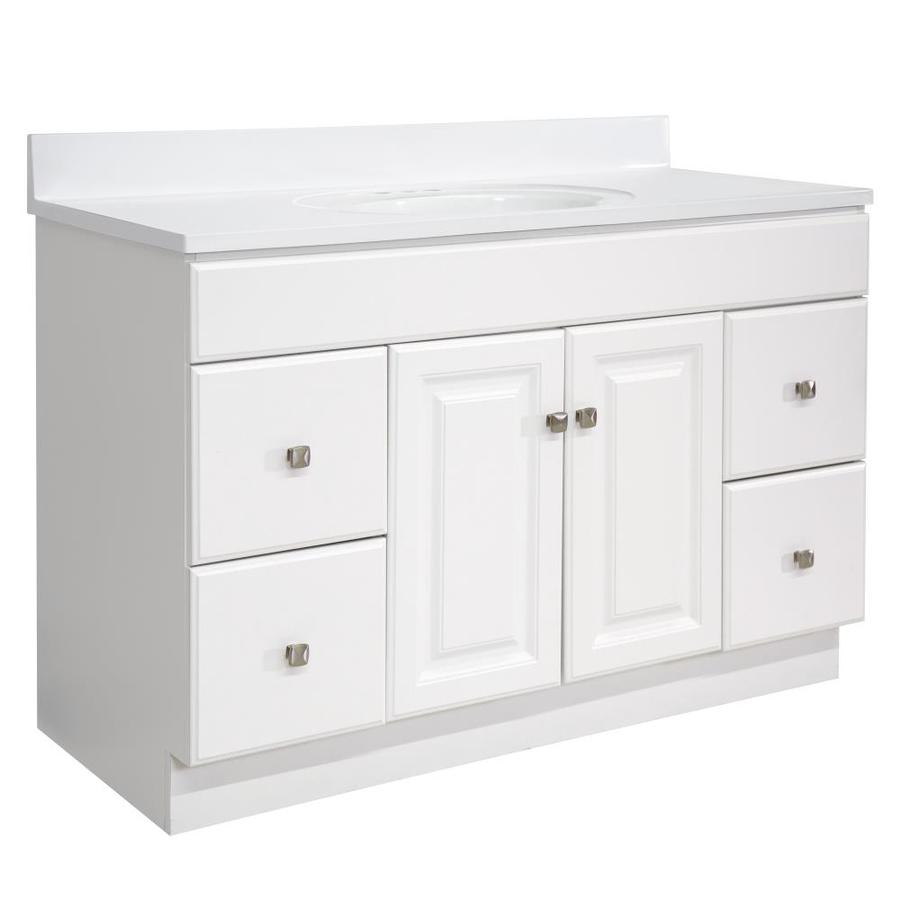 Design House Wyndham 48in White Single Sink Bathroom Vanity with Solid White Cultured Marble