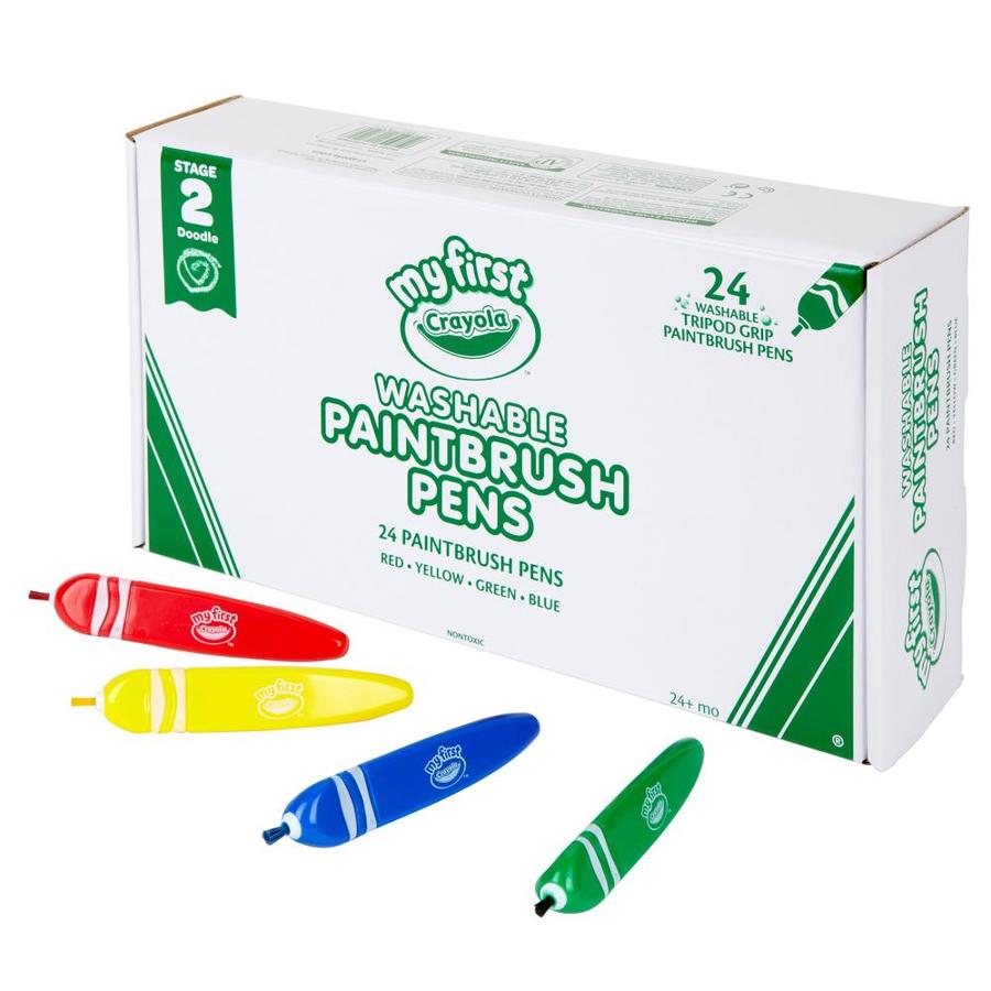 Crayola 24Pack Nylon Polyester Blend Flat Multiple Sizes Paint Brush