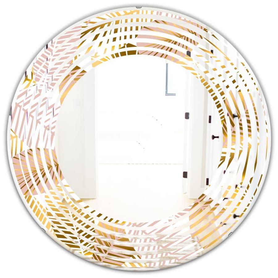 Designart Golden Palm Leaves II' Modern Round Wall Mirror Wave in the ...