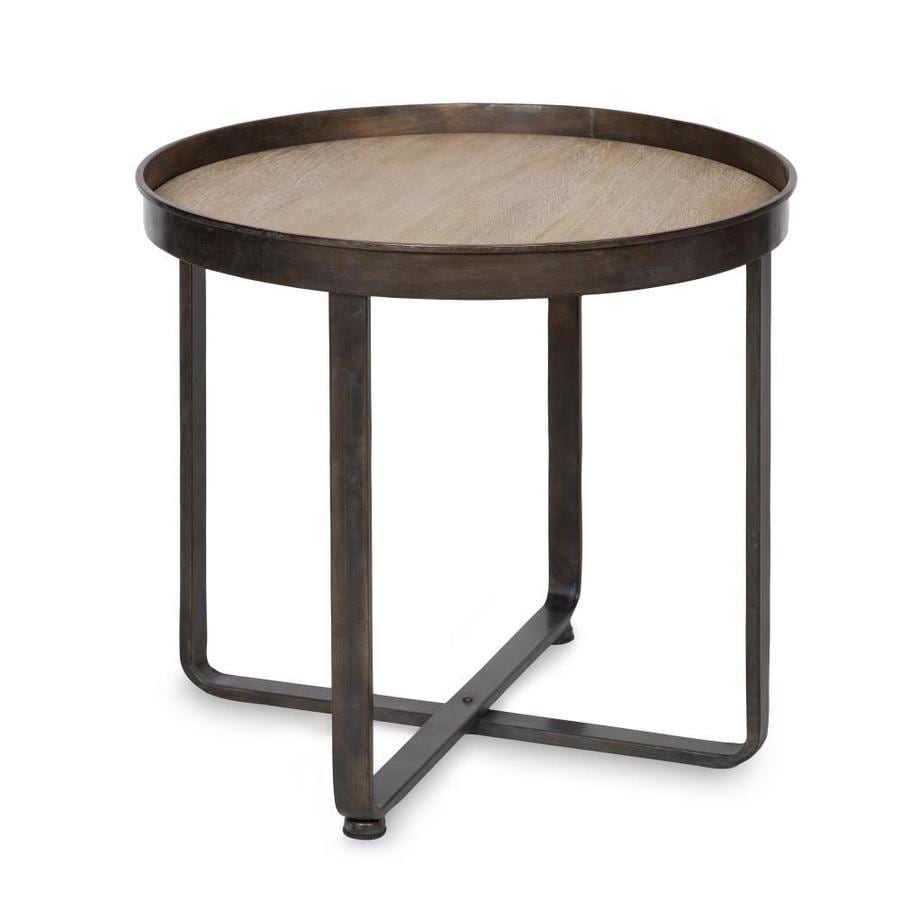 Kate and Laurel Zabel Round Metal End Table, 22-in Diameter, Natural in ...