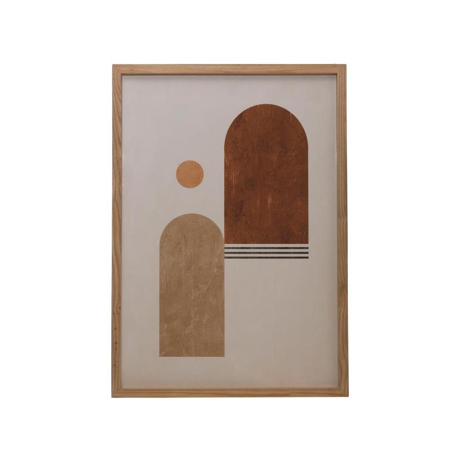 Creative CoOp Wood Framed Glass Wall DEcor with Abstract Print, 19.75