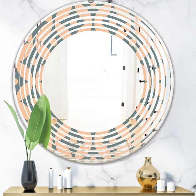 Designart Designart Mirrors 24-in L x 24-in W Round Gray Polished Wall ...