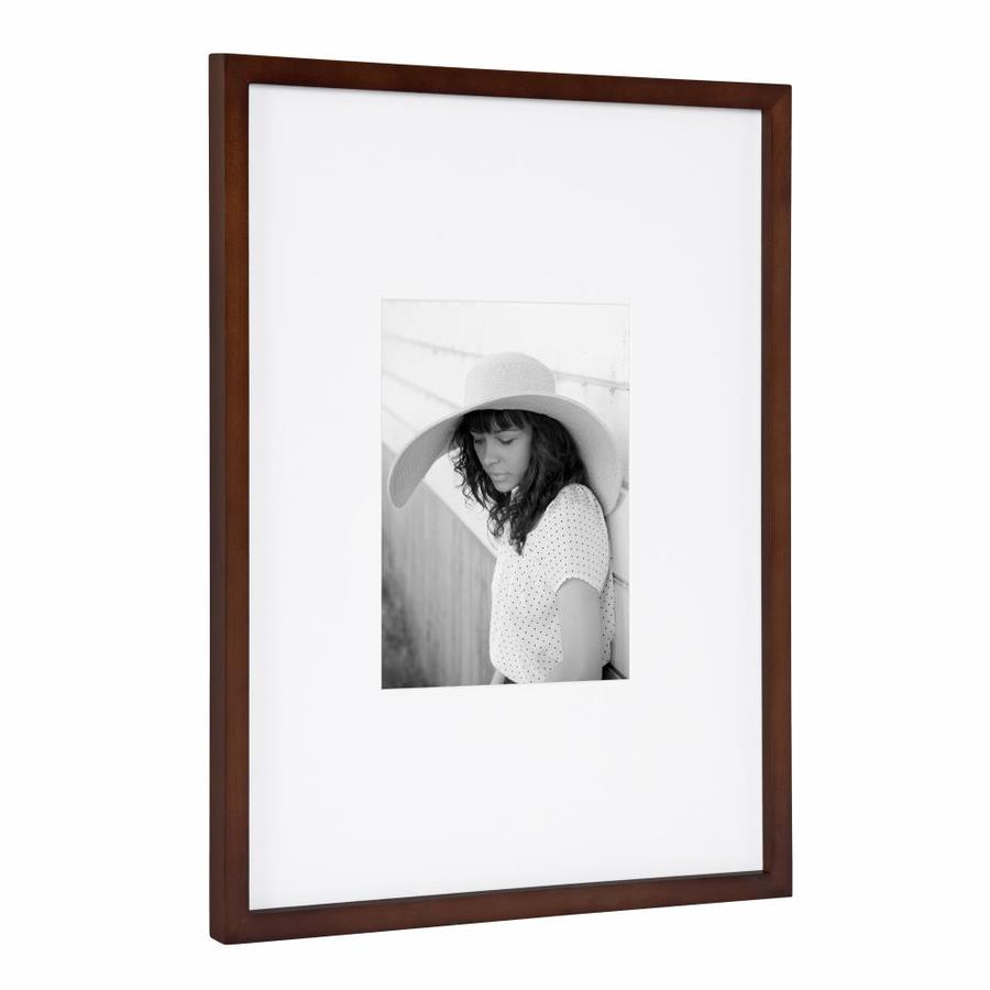 DesignOvation Gallery Wood Picture Frame, 16x20 matted to 8x10, Walnut ...