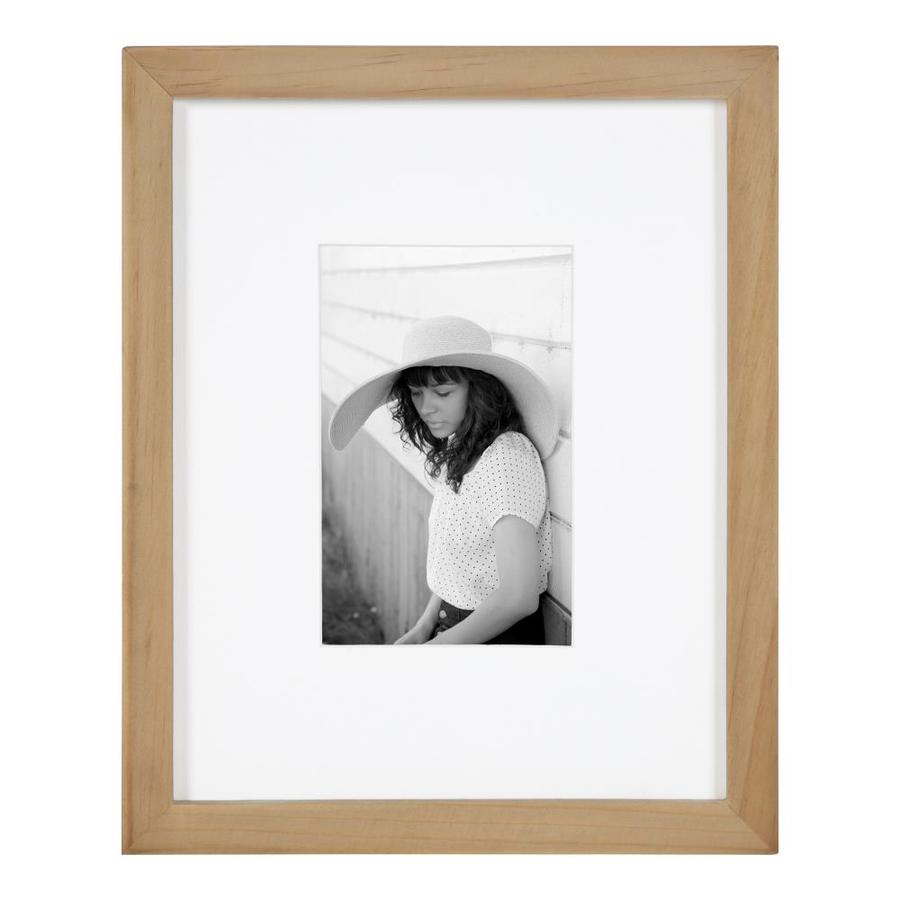 DesignOvation Gallery Wood Picture Frame, 8x10 matted to 4x6, Natural ...