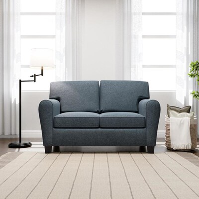 Brookside Brookside Abby Rolled Arm Loveseat Navy In The Couches Sofas Loveseats Department At Lowes Com