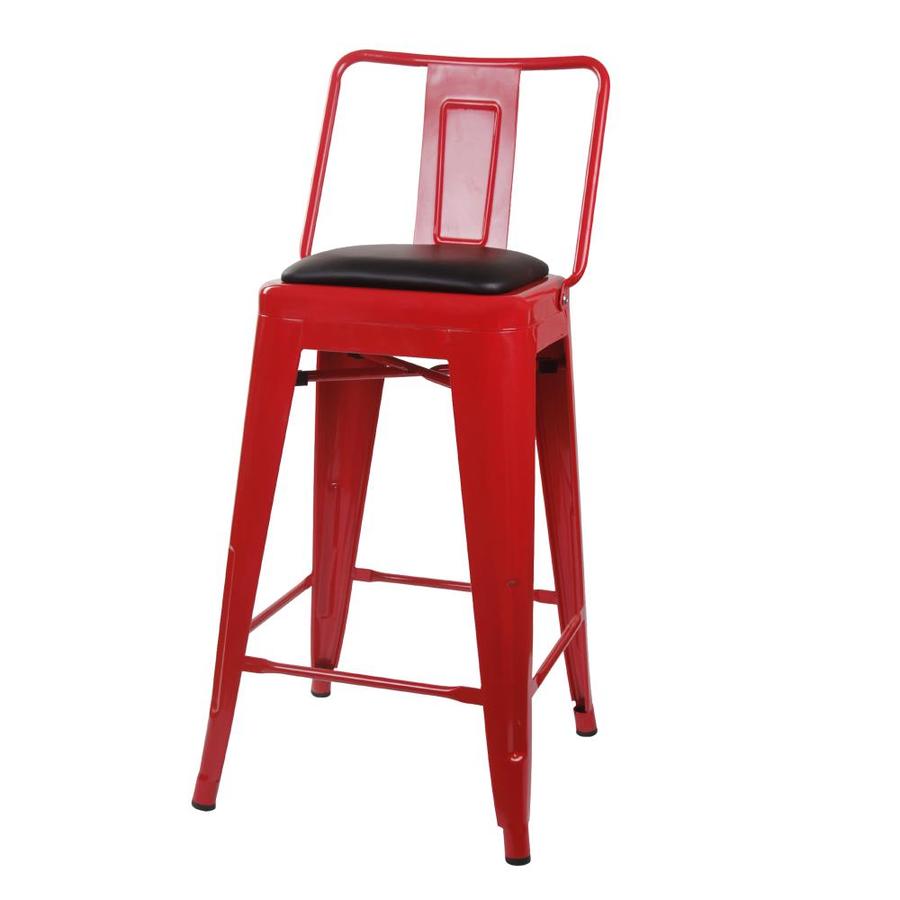GIA 24in metal bar stool Red Counter Height Bar Stool in the Bar Stools department at