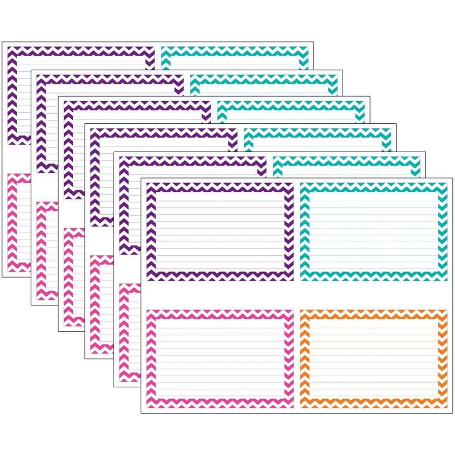 TNT Border Index Cards, 3 In. x 5 In. Lined, Chevron Assorted, 75 Per ...