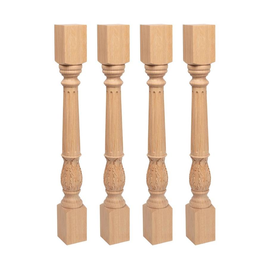 Architectural Products by Outwater Wood Red oak Table leg (Actual 3.75