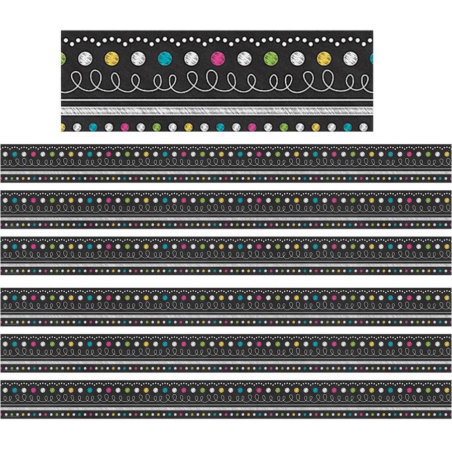 Teacher Created Resources Chalkboard Brights Straight Border Trim 35 Ft Per Pack 6 Packs In The Classroom Decorations Department At Lowes Com
