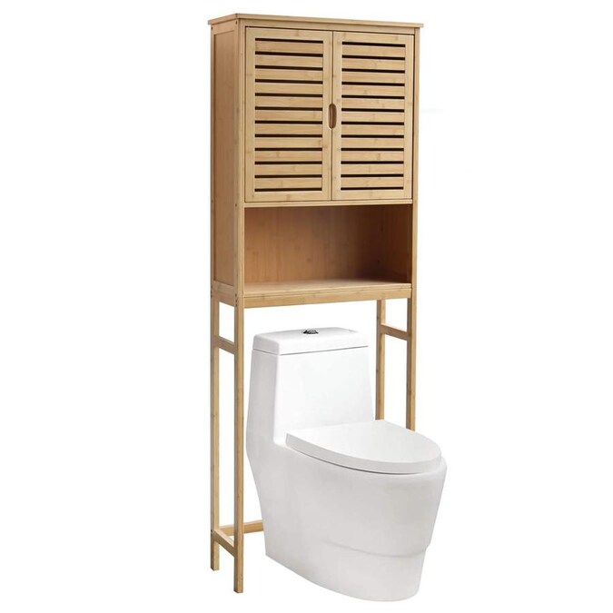 VEIKOUS 66.9 in. H x 24 in. W x 9 in. D Bathroom Bamboo Over the Toilet Storage in